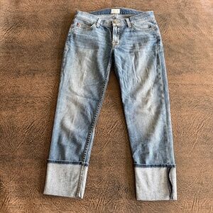 Hudson Muse Crop Skinny Jeans with Cuff Distressed Size 27
